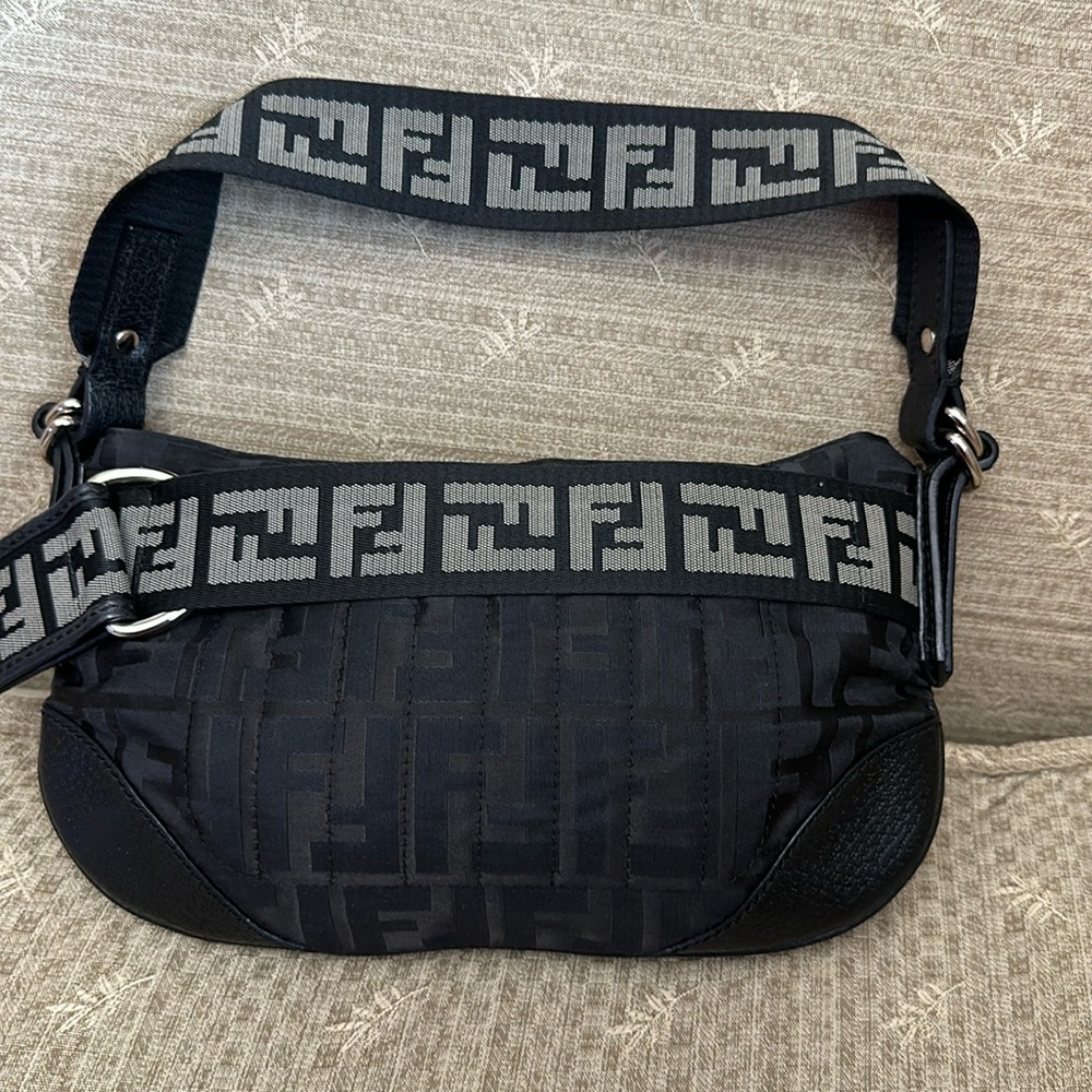 Preloved Authentic Fendi Zucca Nylon Too Handle/Shoulder Baguette Bag